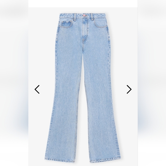 GANNI Denim Betzy High Rise Bootcut Jeans Organic Cotton  Blue Stone 26W/32L 90s - Picture 5 of 8